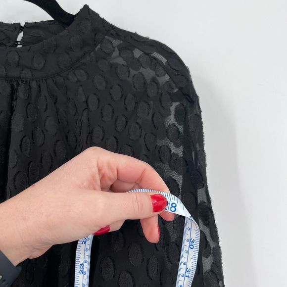 Daniel Rain DR2 Brielle Clip-Dot Blouse with Long Puff Sleeves size 3X - Picture 8 of 9
